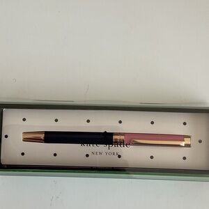 Kate Spade Black and Pink Pen with Gold Details